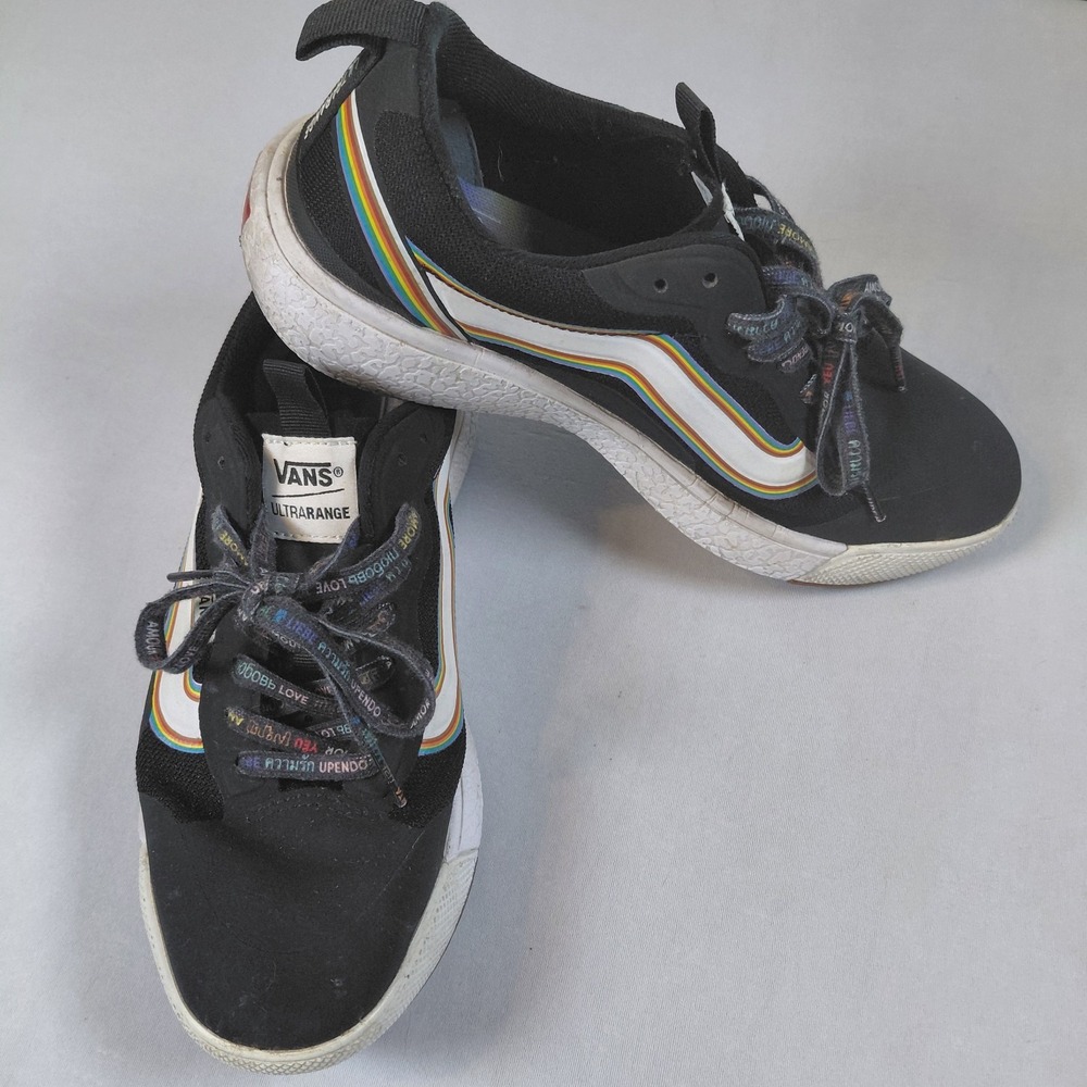 Vans Ultrarange EXO Pride Black Rainbow 721356 Men's 7  Womens 8.5  Sneakers
